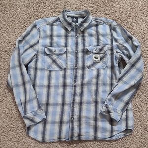 Rip Curl Blue and Gray Plaid Shirt